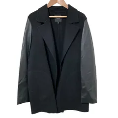 美品 theory セオリー CLAIRENE C_NEW DIVIDE LUXE レザー切替 ハーフコート ジャケット Sサイズ ブラック レディース 古着 中古 USED