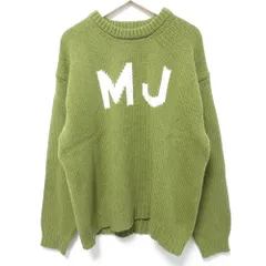 美品 MARC JACOBS マークジェイコブス MJ ジャガードロゴ ビッグセーター ニット サイズXS カーキ レディース 古着 中古 USEDのサムネイル