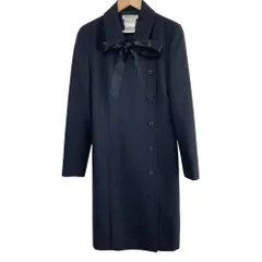 美品 Rene ルネ イタリア製生地 リボン ロングコート サイズ36 ブラック レディース 古着 中古 USEDのサムネイル