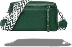 Meilleur Choix ショルダーバッグ レディース 斜めがけ レザー ボディバッグ 大容量 本革 (グリーン)