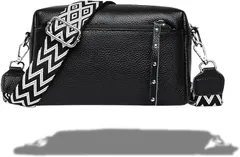 Meilleur Choix ショルダーバッグ レディース 斜めがけ レザー ボディバッグ 大容量 本革 (ブラック)