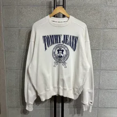 トミー ジーンズ スウェットシャツ XL-2XL (ng499 起毛 長袖 Tシャツ スウェット