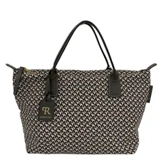 ROBERTA PIERI(ロベルタピエリ) ハンドバッグ 黒×ダークブラウン×マルチ レザー