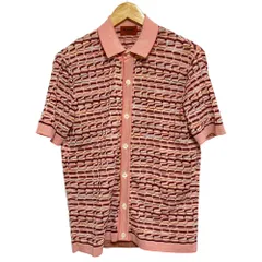 美品 MISSONI ミッソーニ ジャガード ショートスリーブ ニットカーディガン サイズ48 ピンク レディース 古着 中古 USED