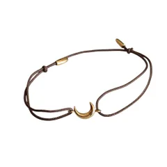 美品 25SS ete エテ ムーン 925SV スパイスアップ モチーフ コード ブレスレット アクセサリー ブラウン×ゴールド レディース 古着 中古 USED