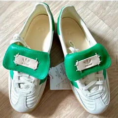 (280)(新品)アディダス x フットインダストリー ガゼル インドア オフホワイト グリーン