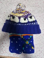 可愛いシープスキン ニット帽・手袋セット