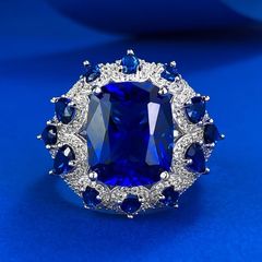 豪華 大粒 サファイア ホワイトサファイア6ct Silver925 リング - メルカリ