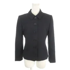 ミス アシダ miss ashida ジャケット 上着 7 紺 ネイビー 無地 ステンカラー 長袖 /AH38 ■ECA002