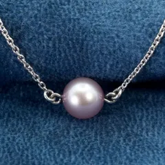 タサキ シルバー パープル ネックレス 田崎真珠 パール/25-3638