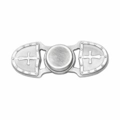 ハンドスピナー フィジェット Fidget 十字架模様 KS おもちゃ シルバー