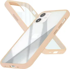 campino カンピーノ iPhone 12 mini用Anti-shock Slim Case 耐衝撃 スリムケース クリア シャンパンベージュ カメラレンズ・画面保護 3色の付替ボタンをカスタマイズ 衝撃吸収率85% CP-I001-HYAS/BG