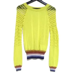 美品 MISSONI ミッソーニ 長袖 ニット セーター サイズ38 イエロー レディース 古着 中古 USED