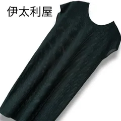 伊太利屋 GK レディース メッシュ チュニック ワンピース グリーン 9A2 Mサイズ相当 ビジューロゴ トリアセテート混 日本製 上質素材 高級感 エレガント ノースリーブ スリット 0001291OCのサムネイル