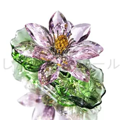 水晶 クリア 睡蓮 置物 オブジェ ピンク 縁起物 開運 健康運 仕事運 家庭運 風水 恋愛運 金運 財運 インテリア お守り 厄除け 装飾品 リビ