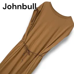 JOHNBULL ジョンブル おうど色 ノースリーブ ワンピース 紐ベルト付 綿100% フリーサイズ Fサイズ相当 レディース カジュアル 上質素材 シンプル 万能 春夏 0001292OCのサムネイル