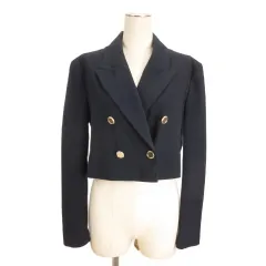 ザラ ZARA ショート丈 テーラード ジャケット M ネイビー ■GY12