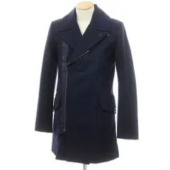 【中古】ジースターロウ G-STAR RAW ウールポリエステル ダブル コート ネイビー【サイズXS】【メンズ】