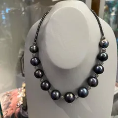 ブラックパール ネックレス ブラックスピネル　スターリングシルバー