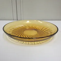 昭和 レトロ 飴色 ガラス プレート お皿 併売