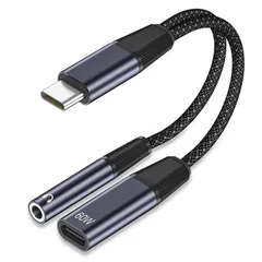 【数量限定】イヤホン3.5mm Type-c オーディオアダプタ PD急速充電 充電しながらイヤホン 通話 60W 音量調節可能 オーディオ変換アダプターそして 対応iPhone 17 3.5mm 16 15 to Pro USB-C MaxSamsung G