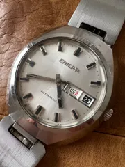 訳あり☆エニカ　ENICAR☆自動巻き時計☆カットガラス☆メンズ☆稼働品☆のサムネイル