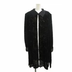 ハーディエイミス HARDY AMIES シャツ ブラウス 11 黒 ブラック 花柄 レギュラーカラー 長袖 シースルー ベロア調 /PP ■ECD001