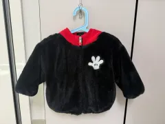 Disney ミッキーマウス フリース フーディー ジップアップ ブラック