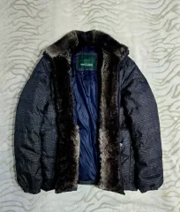 ヘンリーコットンズ CHECK ダウン パディング ファー トリミング