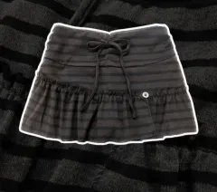新品|ストライプ リー リボン ミニスカート(ブラウン)