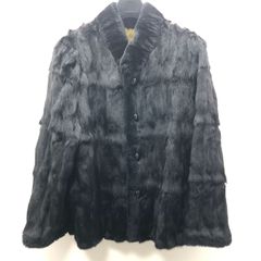 美品】pita イタリー製 毛皮 ハーフコート （ブラック） L－LL 