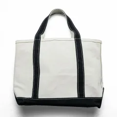 L.L.Bean USA製 BOAT AND TOTE キャンバス トートバッグ ブラック ホワイト ジップトップ ミディアム 112644