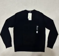 ユニクロ エクストラ ファイン メリノ ウール セーター ブラック S 新品