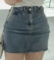 ヴィンテージ ライトブルー デニム ミニスカート