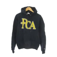 チャンピオン CHAMPION プルパーカー S 紺 ネイビー フード付き プリント 長袖 /CK40 ■ECA002