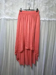 ZARA ザラ オレンジ 前後ろ アシンメトリー ロング丈 スカート
