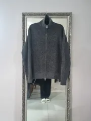 H&M(エイチアンドエム) ハイネック ツーウェイ ジップアップ ニット カーディガン 100