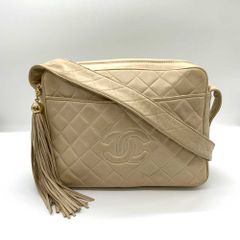 Chanel ベージュ キルティングショルダーバッグ シリアルナンバー有り