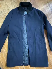 ザラ マン ブラック ウール ブレンド コート L (100)