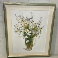 橋本不二子 絵画 水彩画 サイン入り 額縁入り - メルカリ