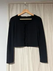 フリルフックカーディガン ブラック