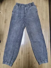 ウォッシュ デニム ジョガー パンツ ウエストゴム M