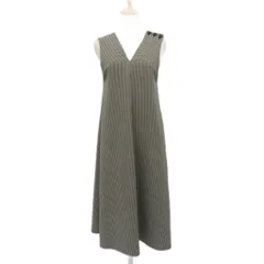 ストロベリーフィールズ STRAWBERRY-FIELDS ジャンパースカート ワンピース 黒 ブラック 白 ホワイト ノースリーブ Vネック 千鳥格子柄 ロング丈 /YS66 ■ECD001