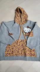 ハローキティ ヒョウ柄 レオパード フード ニット