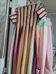 JUICY COUTURE カラフル ストライプ ロング ONE PIECE