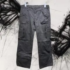 y2k パンク チャコール色 カーゴパンツ