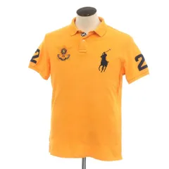 【中古】ポロ ラルフローレン Polo Ralph Lauren コットン 鹿の子 半袖ポロシャツ イエローオレンジ系【サイズL】【メンズ】