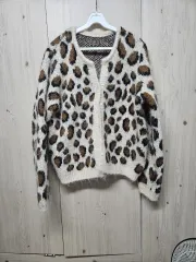 ヒョウ柄 ファー カーディガン フリーサイズ