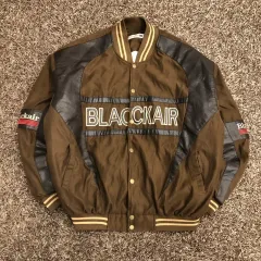 XL ヴィンテージ ブラウン スタジャン キルティング ジャケット