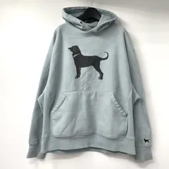 【中古】00s The Black Dog プリントパーカー サイズM ブルー フェード有 ブラックドッグ [17]